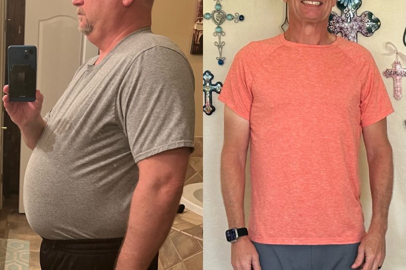 Scott Broder Pickleball weight loss before and after photos.