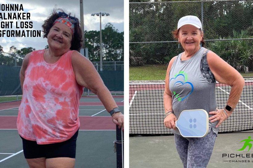 Johnna Stalnaker Before and After Weight loss through pickleball