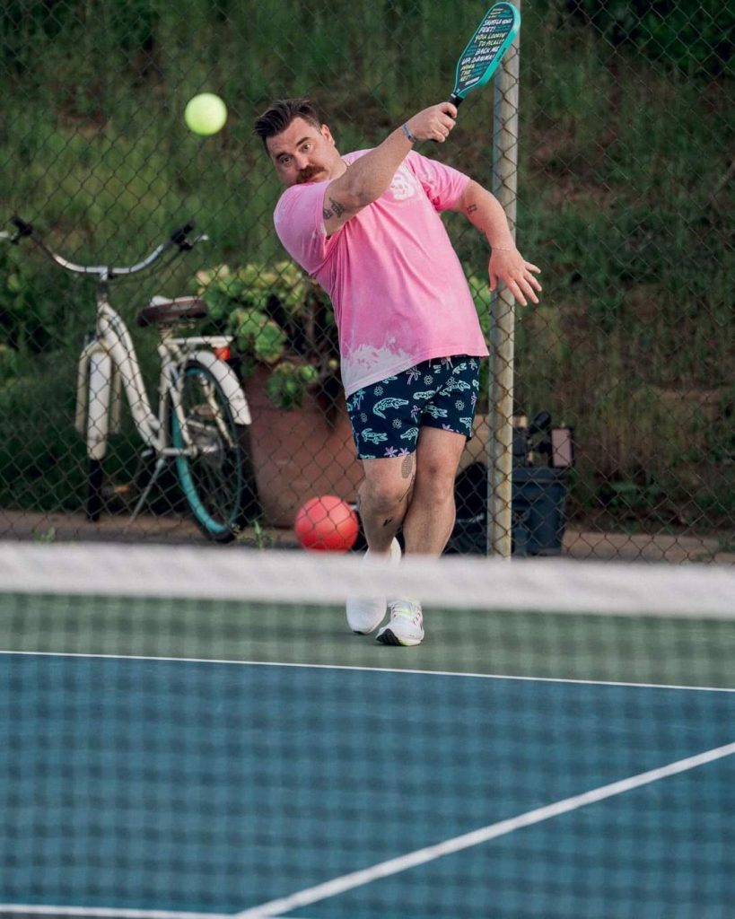 Evan Slaughter playing pickleball