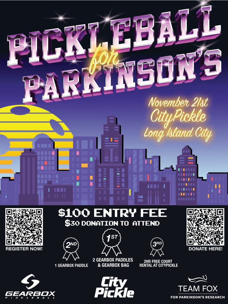 Pickleball for parkinsons event promotion