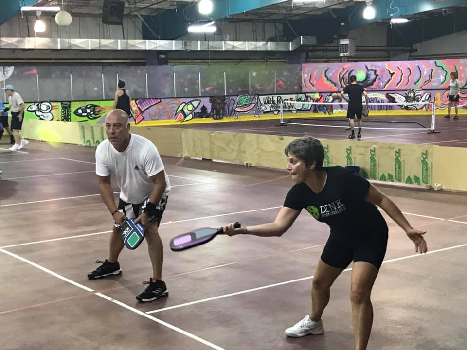 Metastatic prostate cancer survivor Bryan playing pickleball